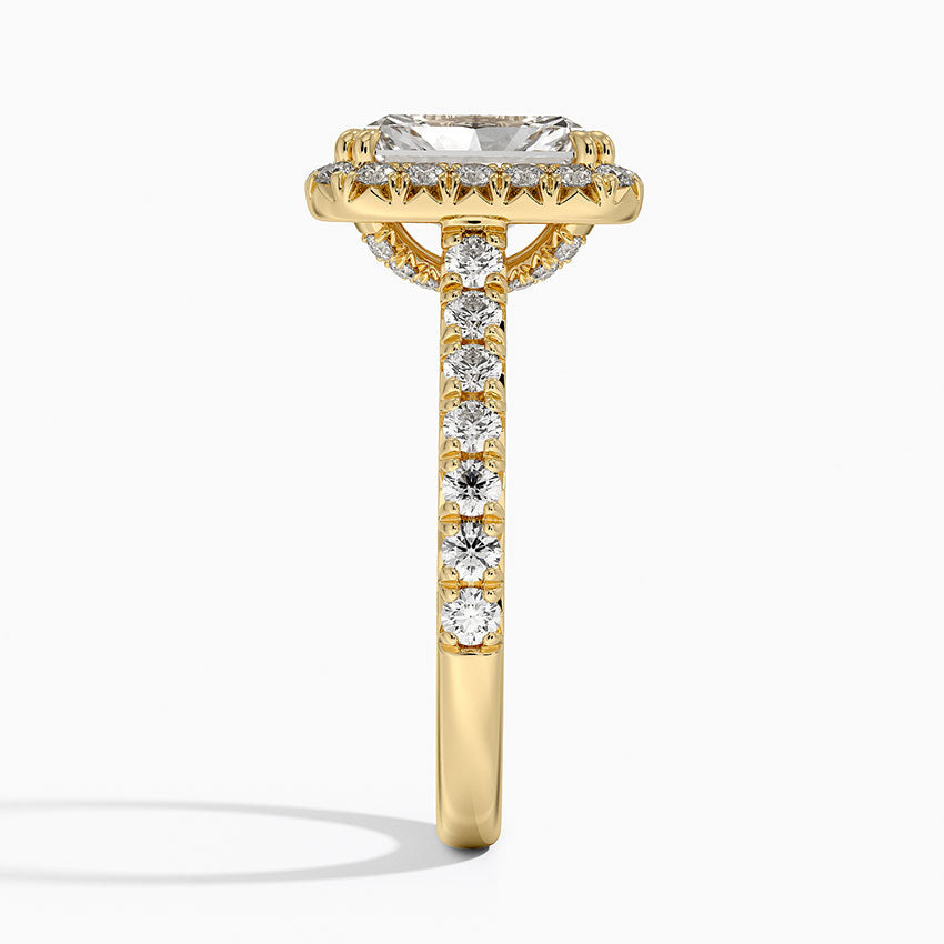 2,75 Karat Radiant Halo Tasarım Tektaş Laboratuvar Pırlanta Yüzük 18K -Aurora - Bold Diamonds