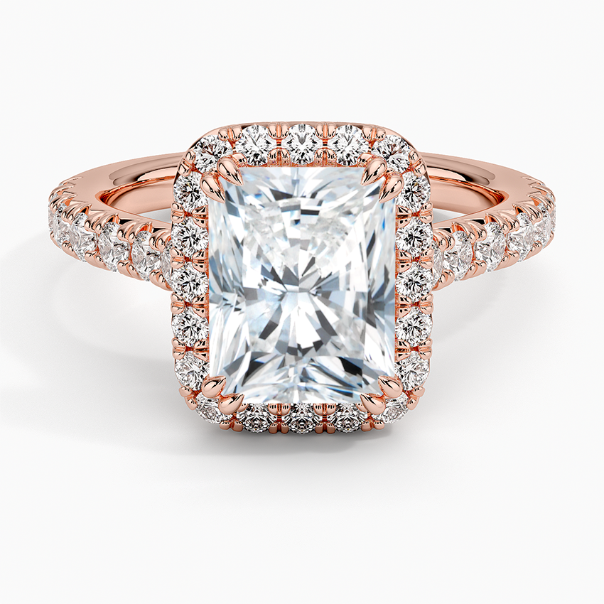 2,75 Karat Radiant Halo Tasarım Tektaş Laboratuvar Pırlanta Yüzük 18K -Aurora - Bold Diamonds