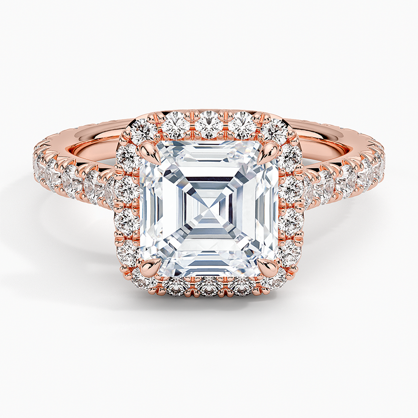 2.80 Karat Asscher Halo Tasarım Tektaş Laboratuvar Pırlanta Yüzük 18k -Ornara - Bold Diamonds