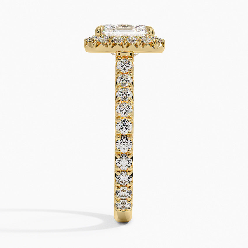 2.80 Karat Asscher Halo Tasarım Tektaş Laboratuvar Pırlanta Yüzük 18k -Ornara - Bold Diamonds