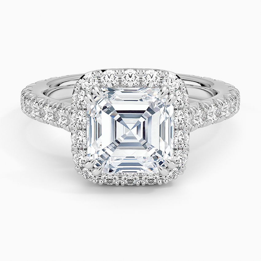 2,80 Karat Asscher Halo Tasarım Tektaş Laboratuvar Pırlanta Yüzük 18K - Stellara - Bold Diamonds