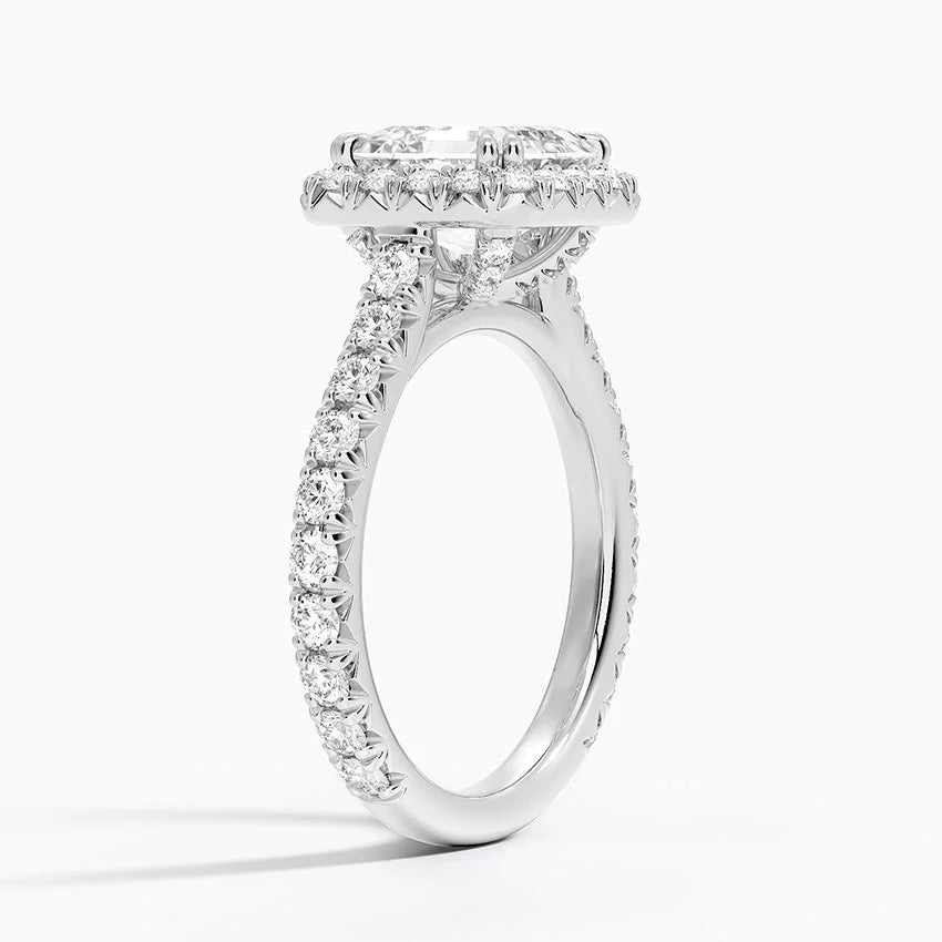 2,80 Karat Asscher Halo Tasarım Tektaş Laboratuvar Pırlanta Yüzük 18K - Stellara - Bold Diamonds