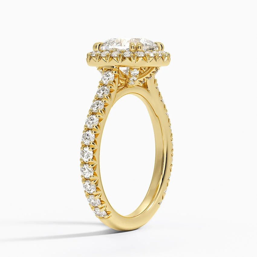 2,80 Karat Cushion Halo Tasarım Tektaş Laboratuvar Pırlanta Yüzük 18K - Stellara - Bold Diamonds