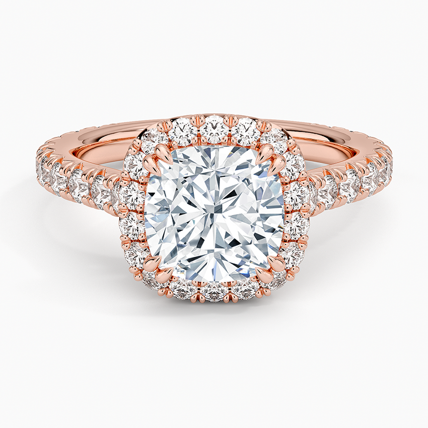 2,80 Karat Cushion Halo Tasarım Tektaş Laboratuvar Pırlanta Yüzük 18K - Stellara - Bold Diamonds