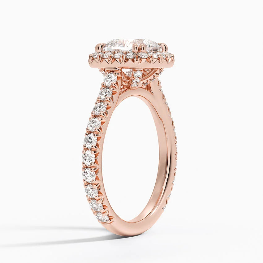 2,80 Karat Cushion Halo Tasarım Tektaş Laboratuvar Pırlanta Yüzük 18K - Stellara - Bold Diamonds