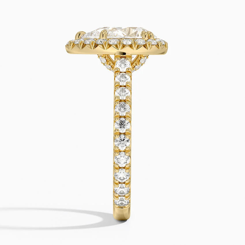 2,80 Karat Damla Halo Tasarım Tektaş Laboratuvar Pırlanta Yüzük 18K- Stellara - Bold Diamonds