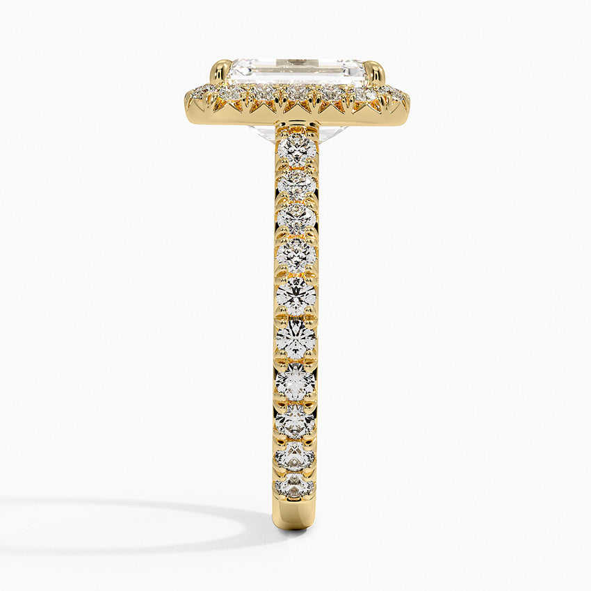 2.80 Karat Emerald Halo Tasarım Tektaş Laboratuvar Pırlanta Yüzük 18k -Ornara - Bold Diamonds