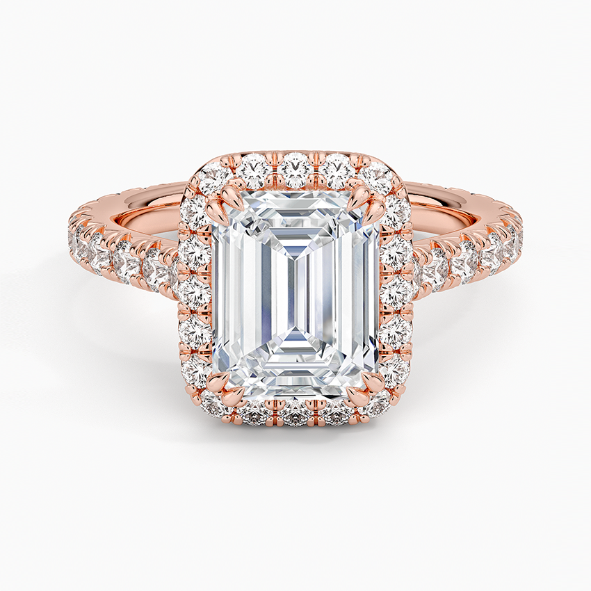 2,80 Karat Emerald Halo Tasarım Tektaş Laboratuvar Pırlanta Yüzük 18K- Stellara - Bold Diamonds