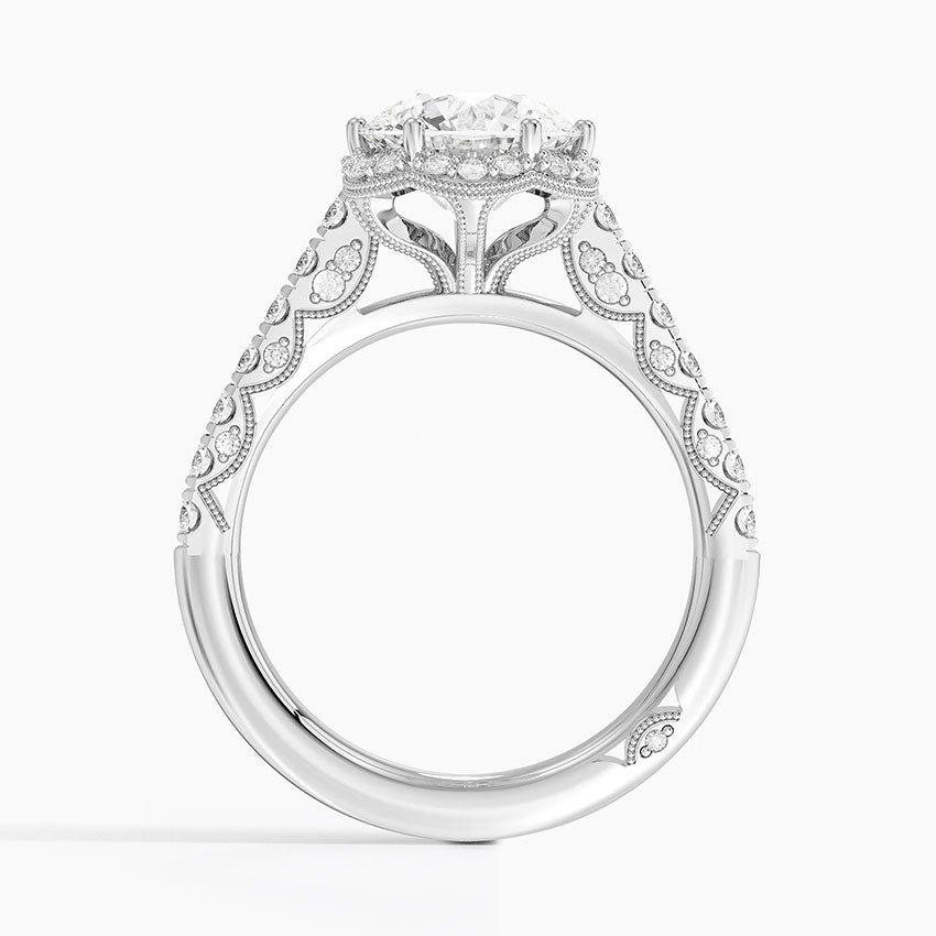 2.80 Karat Halo Tasarım Tektaş Laboratuvar Pırlanta Yüzük 18K -Lumora - Bold Diamonds