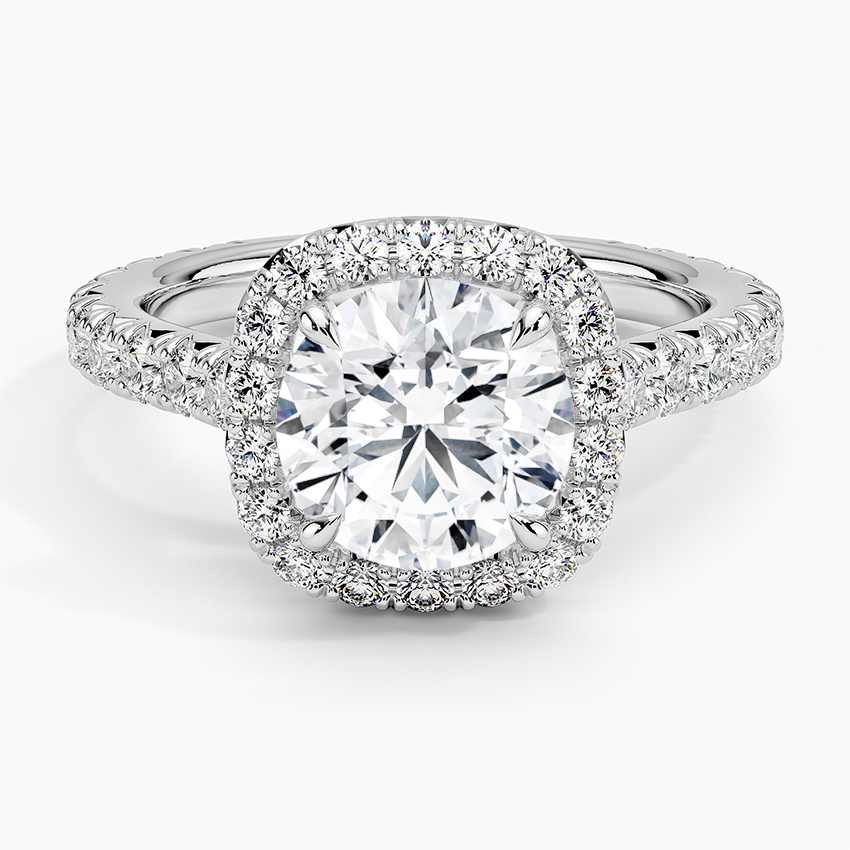 2.80 Karat Halo Tasarım Tektaş Laboratuvar Pırlanta Yüzük 18k -Ornara - Bold Diamonds