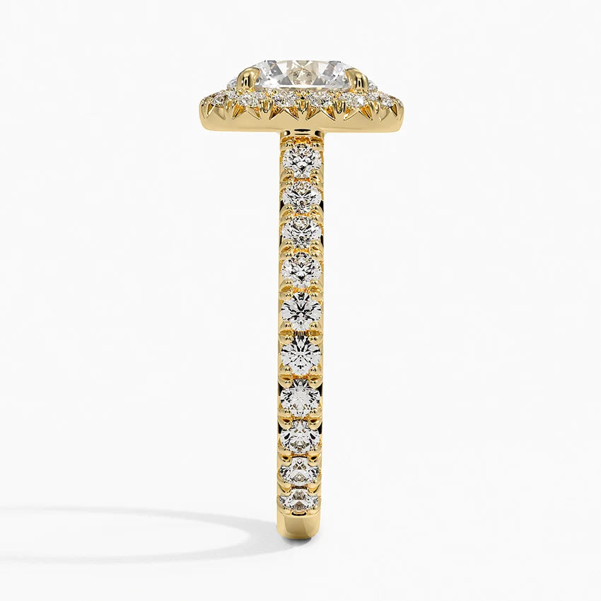 2.80 Karat Halo Tasarım Tektaş Laboratuvar Pırlanta Yüzük 18k -Ornara - Bold Diamonds