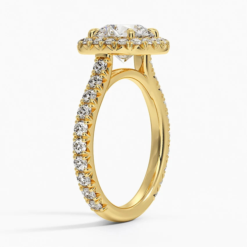 2.80 Karat Halo Tasarım Tektaş Laboratuvar Pırlanta Yüzük 18k -Ornara - Bold Diamonds