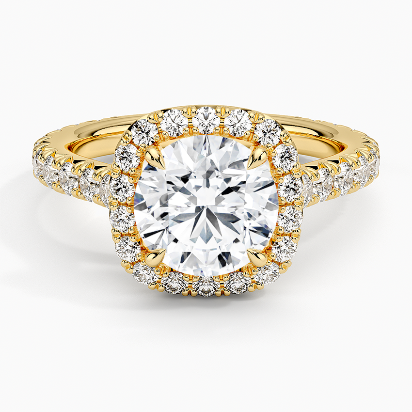2.80 Karat Halo Tasarım Tektaş Laboratuvar Pırlanta Yüzük 18k -Ornara - Bold Diamonds