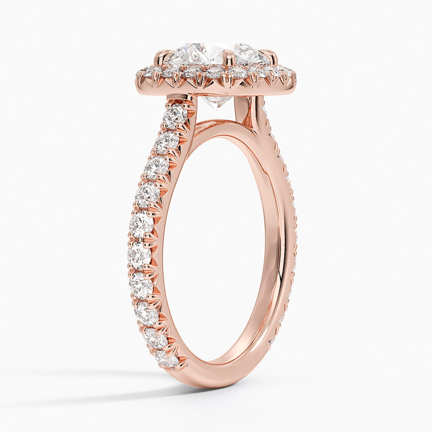 2.80 Karat Halo Tasarım Tektaş Laboratuvar Pırlanta Yüzük 18k -Ornara - Bold Diamonds