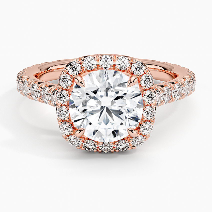 2.80 Karat Halo Tasarım Tektaş Laboratuvar Pırlanta Yüzük 18k -Ornara - Bold Diamonds