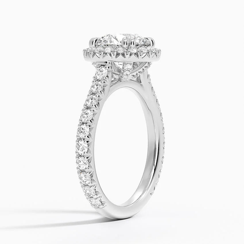 2,80 Karat Halo Tasarım Tektaş Laboratuvar Pırlanta Yüzük 18K - Stellara - Bold Diamonds