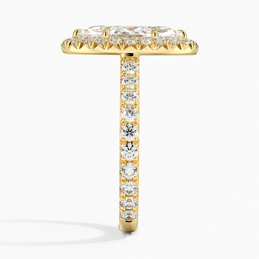 2.80 Karat Marquise Halo Tasarım Tektaş Laboratuvar Pırlanta Yüzük 18k -Ornara - Bold Diamonds