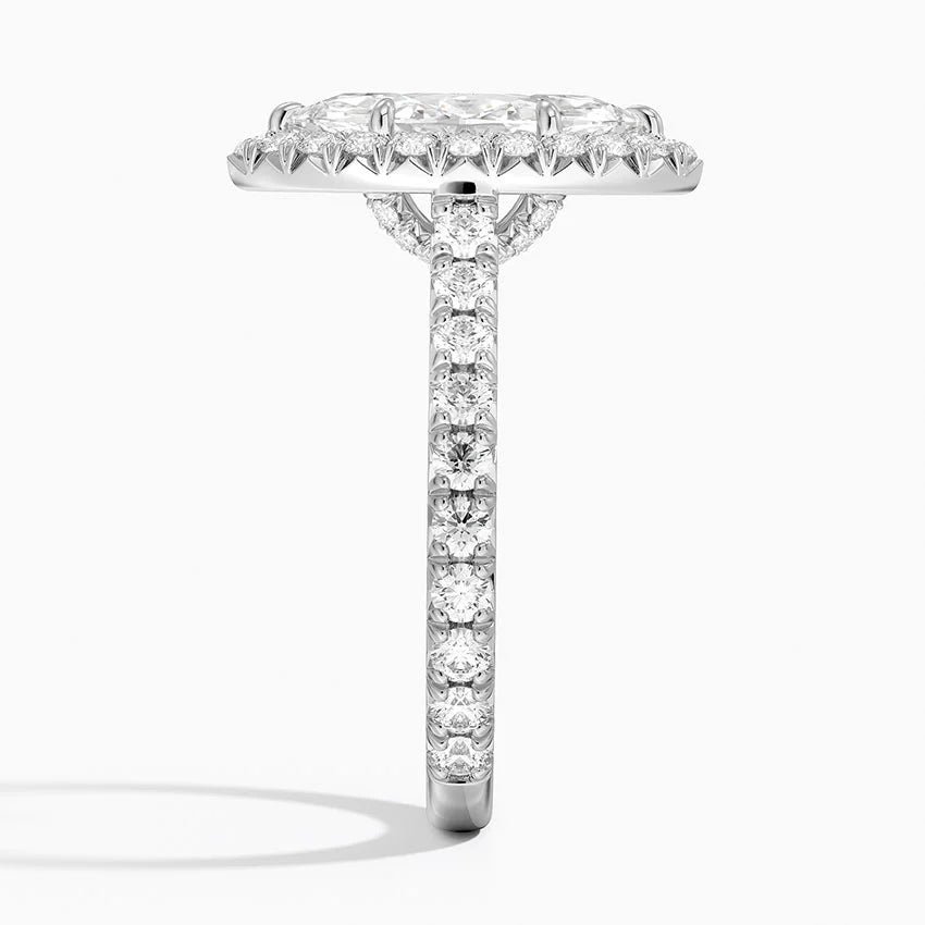 2,80 Karat Marquise Halo Tasarım Tektaş Laboratuvar Pırlanta Yüzük 18K - Stellara - Bold Diamonds