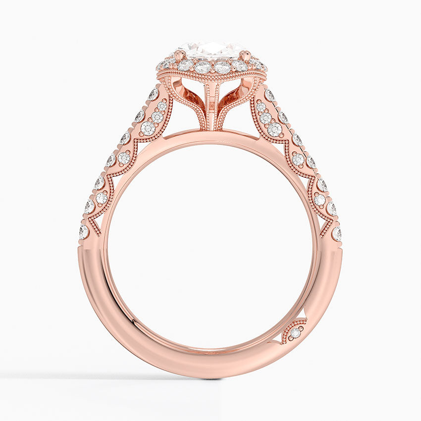 2.80 Karat Oval Halo Tasarım Tektaş Laboratuvar Pırlanta Yüzük 18K -Lumora - Bold Diamonds