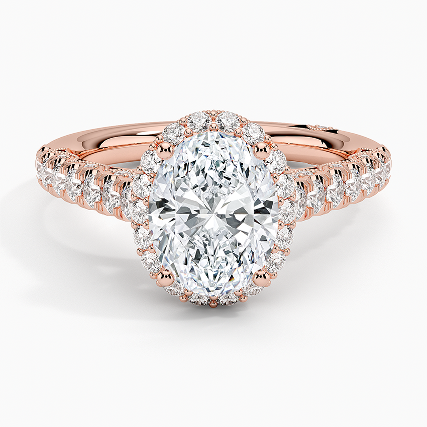 2.80 Karat Oval Halo Tasarım Tektaş Laboratuvar Pırlanta Yüzük 18K -Lumora - Bold Diamonds