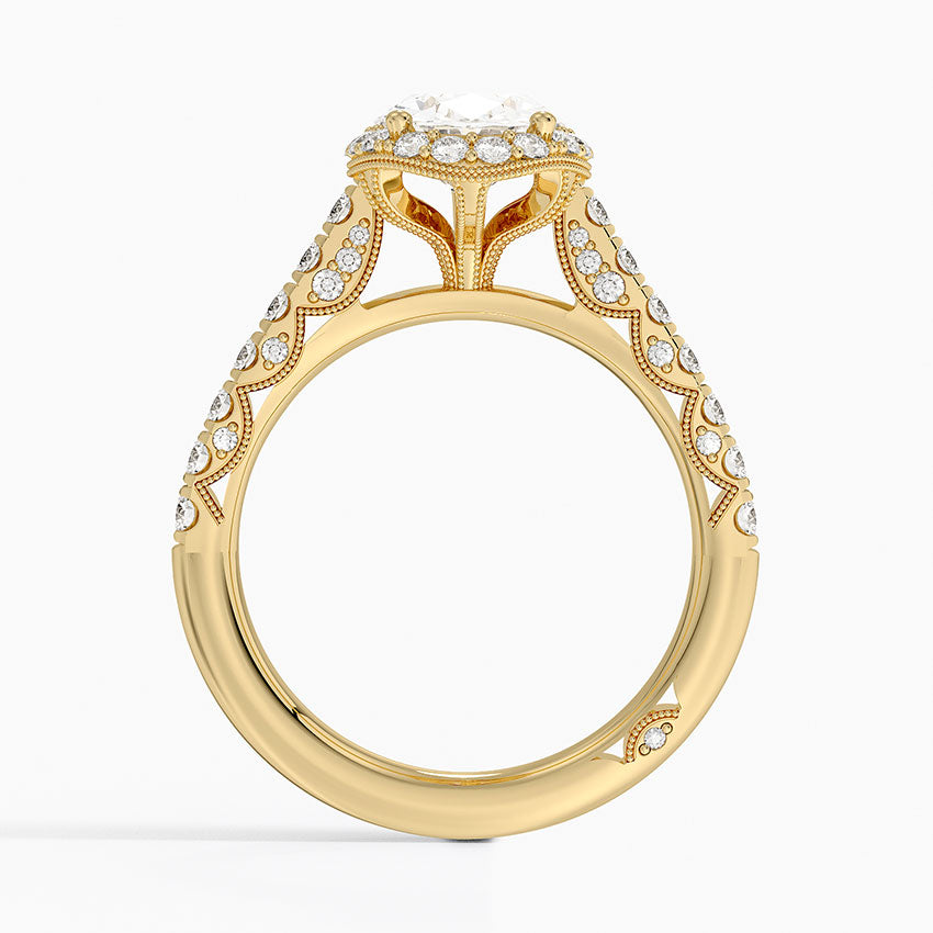 2.80 Karat Oval Halo Tasarım Tektaş Laboratuvar Pırlanta Yüzük 18K -Lumora - Bold Diamonds
