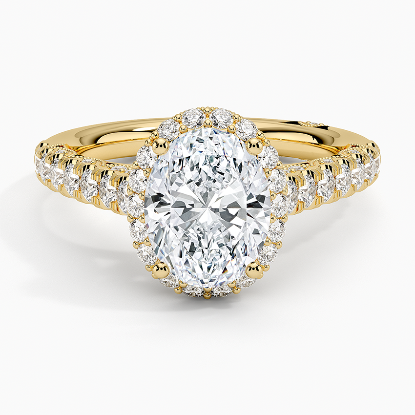 2.80 Karat Oval Halo Tasarım Tektaş Laboratuvar Pırlanta Yüzük 18K -Lumora - Bold Diamonds
