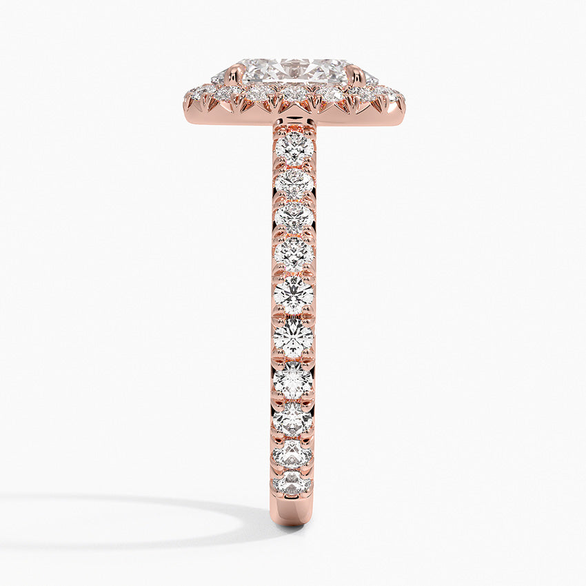 2.80 Karat Oval Halo Tasarım Tektaş Laboratuvar Pırlanta Yüzük 18k -Ornara - Bold Diamonds