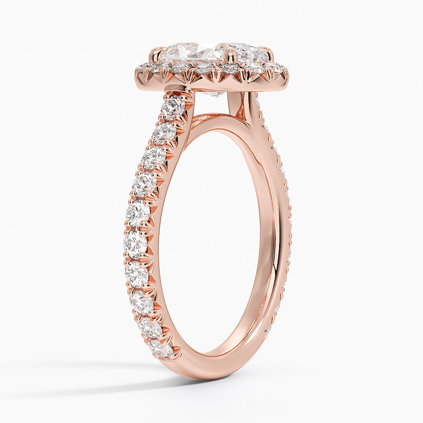 2.80 Karat Oval Halo Tasarım Tektaş Laboratuvar Pırlanta Yüzük 18k -Ornara - Bold Diamonds