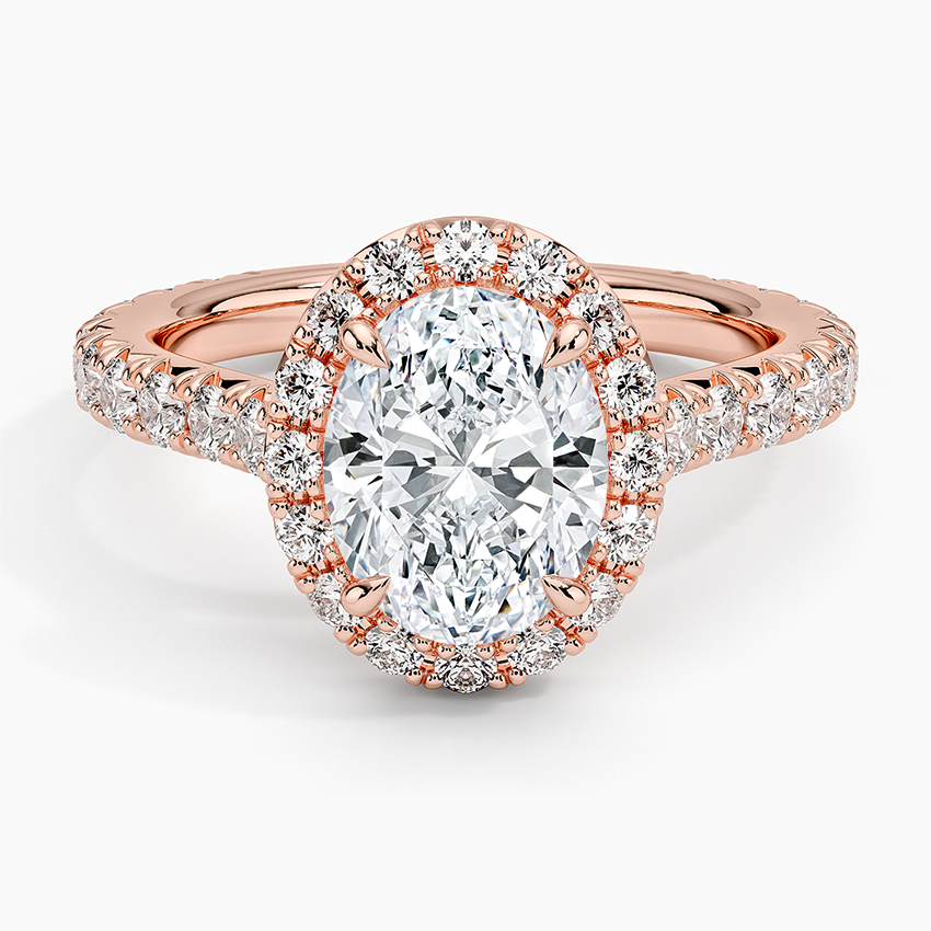 2.80 Karat Oval Halo Tasarım Tektaş Laboratuvar Pırlanta Yüzük 18k -Ornara - Bold Diamonds