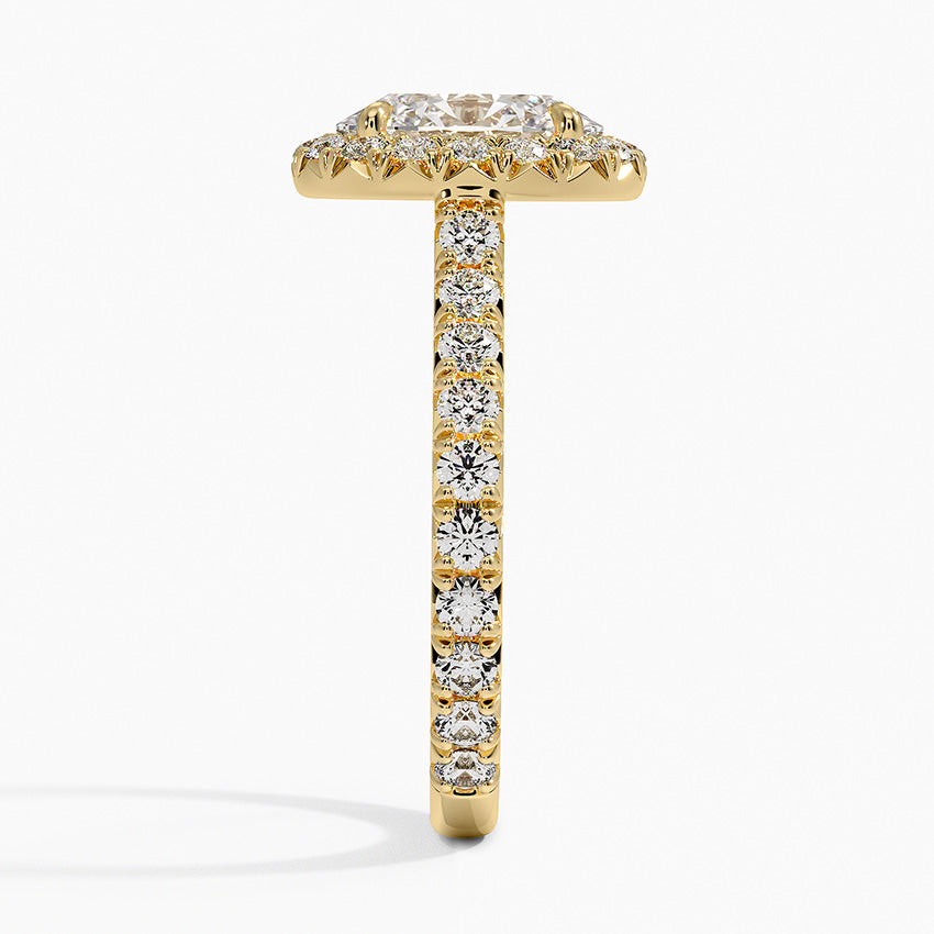 2.80 Karat Oval Halo Tasarım Tektaş Laboratuvar Pırlanta Yüzük 18k -Ornara - Bold Diamonds
