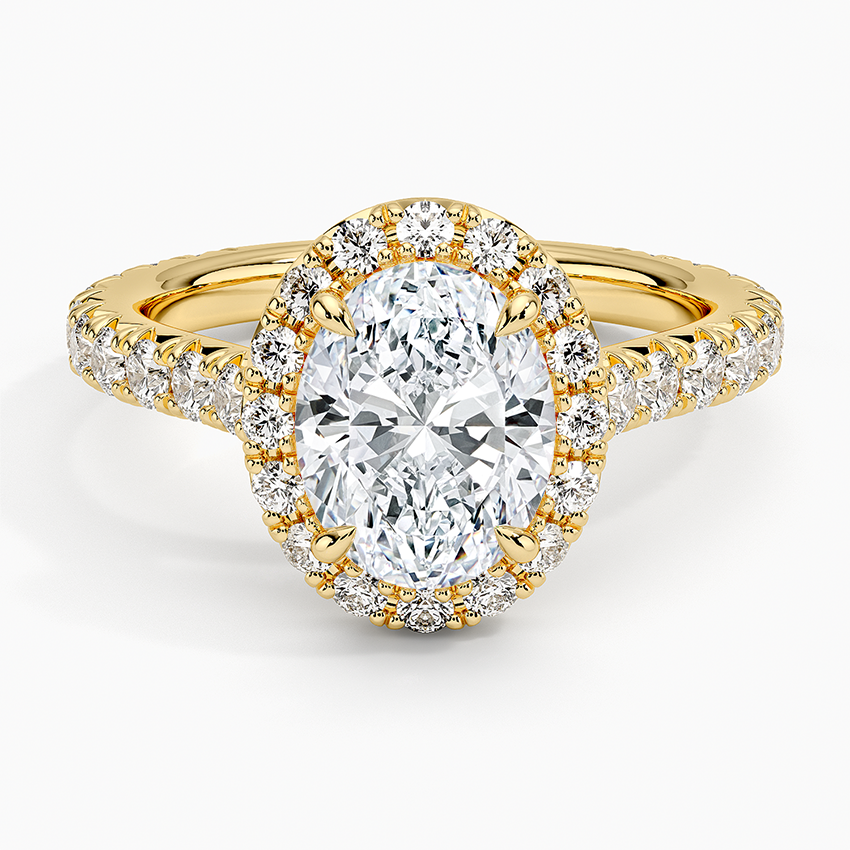 2.80 Karat Oval Halo Tasarım Tektaş Laboratuvar Pırlanta Yüzük 18k -Ornara - Bold Diamonds