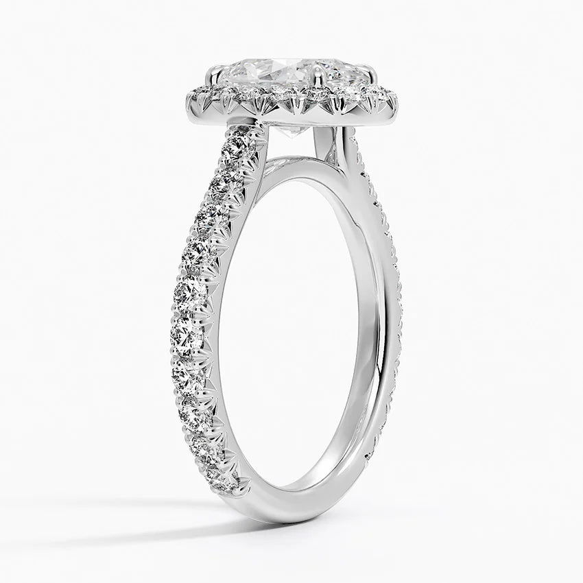 2.80 Karat Oval Halo Tasarım Tektaş Laboratuvar Pırlanta Yüzük 18k -Ornara - Bold Diamonds