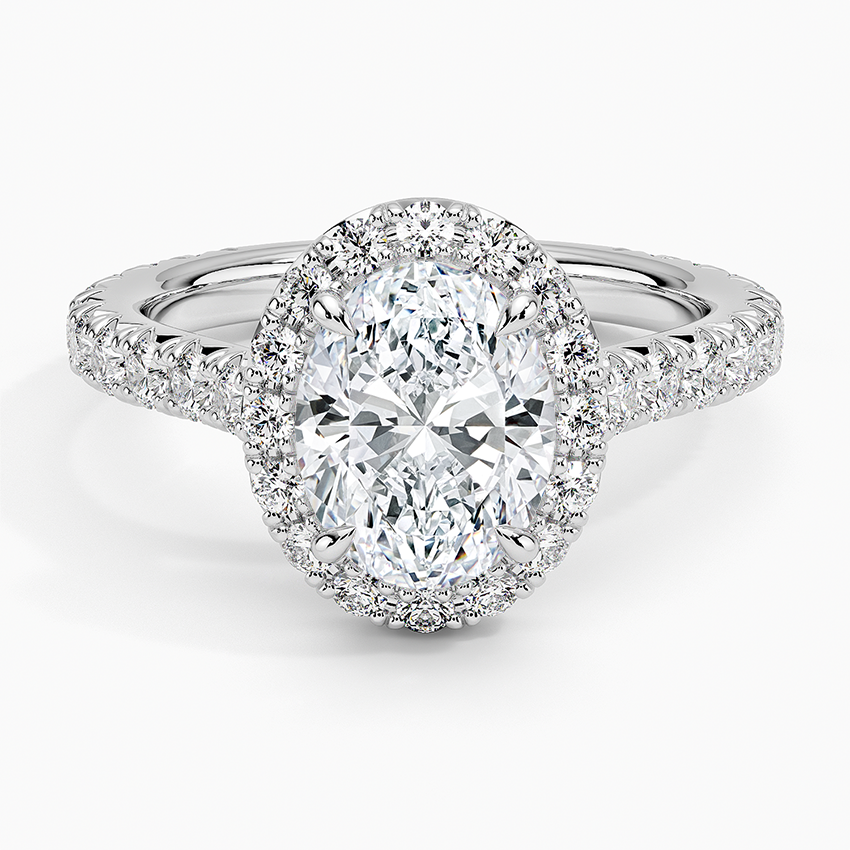 2.80 Karat Oval Halo Tasarım Tektaş Laboratuvar Pırlanta Yüzük 18k -Ornara - Bold Diamonds