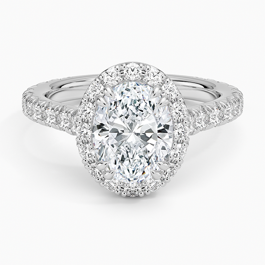 2,80 Karat Oval Halo Tasarım Tektaş Laboratuvar Pırlanta Yüzük 18K - Stellara - Bold Diamonds
