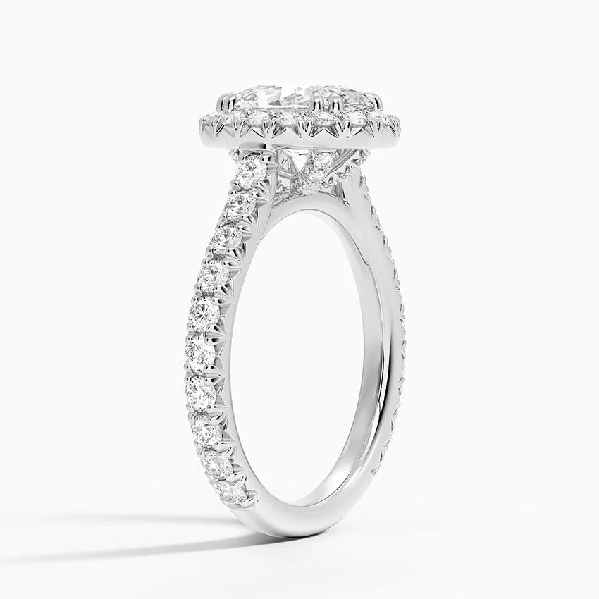 2,80 Karat Oval Halo Tasarım Tektaş Laboratuvar Pırlanta Yüzük 18K - Stellara - Bold Diamonds
