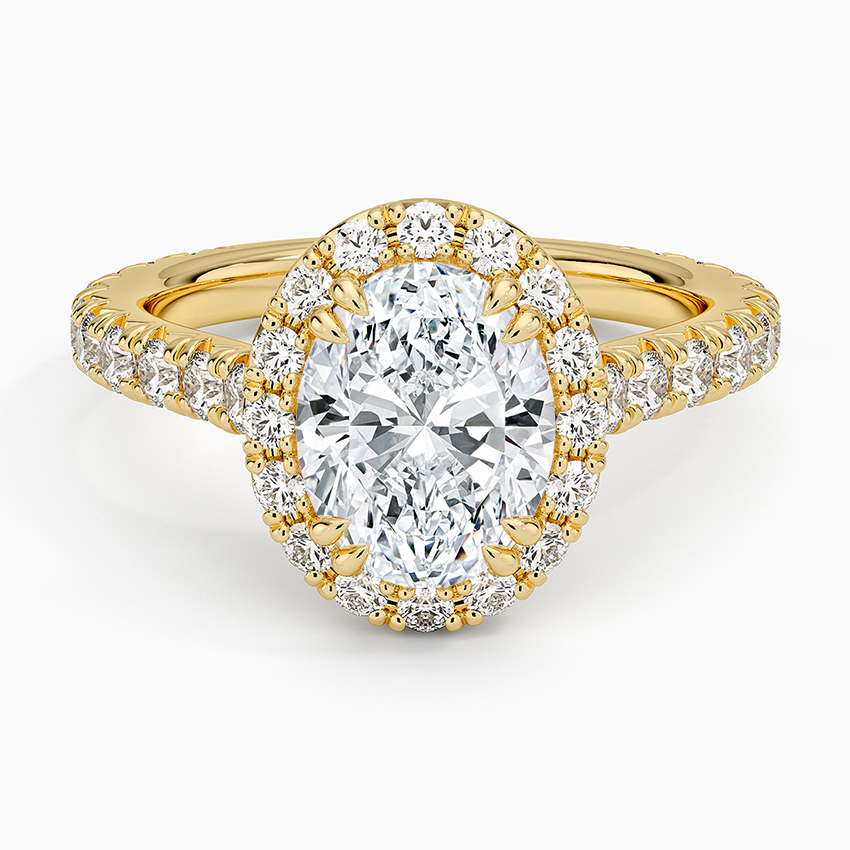 2,80 Karat Oval Halo Tasarım Tektaş Laboratuvar Pırlanta Yüzük 18K - Stellara - Bold Diamonds