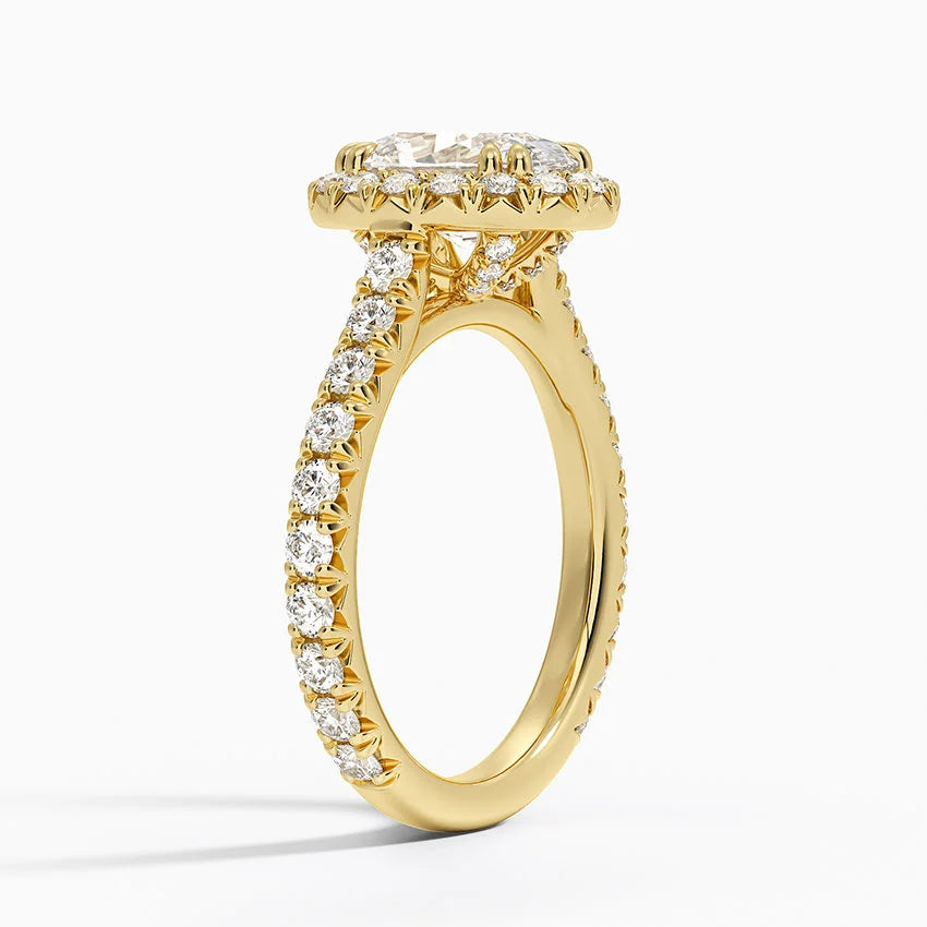 2,80 Karat Oval Halo Tasarım Tektaş Laboratuvar Pırlanta Yüzük 18K - Stellara - Bold Diamonds
