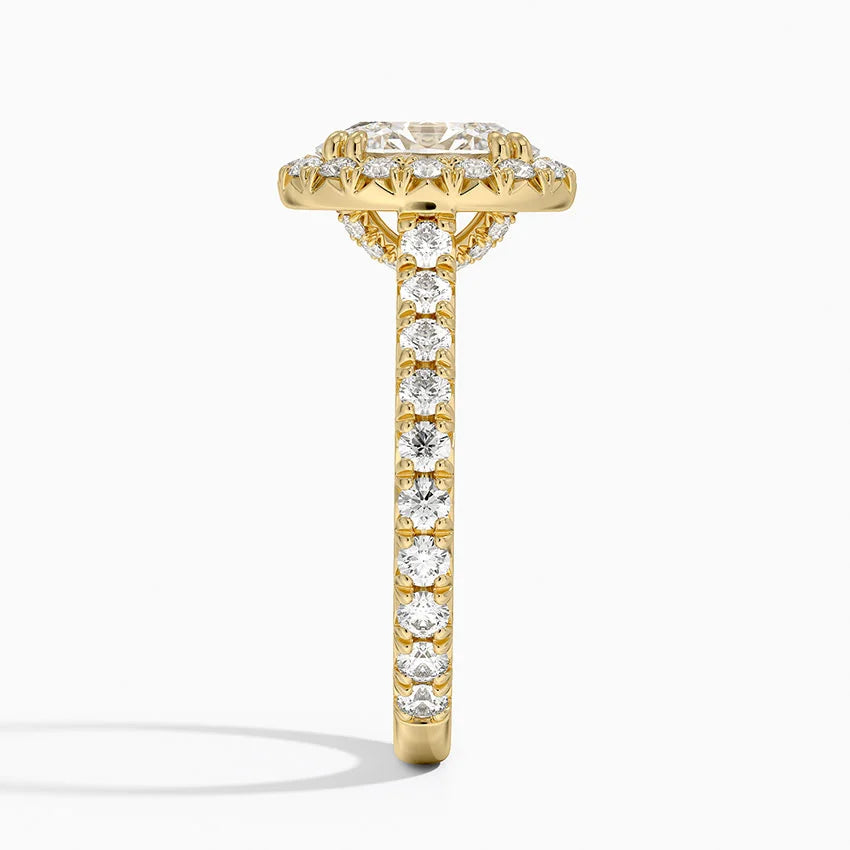 2,80 Karat Oval Halo Tasarım Tektaş Laboratuvar Pırlanta Yüzük 18K - Stellara - Bold Diamonds