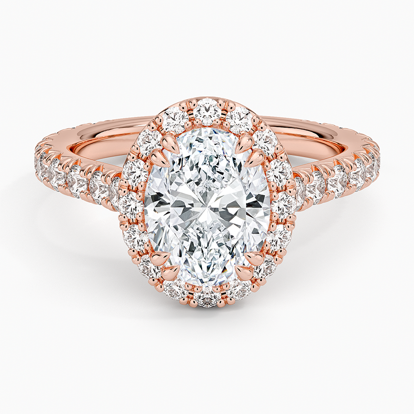 2,80 Karat Oval Halo Tasarım Tektaş Laboratuvar Pırlanta Yüzük 18K - Stellara - Bold Diamonds