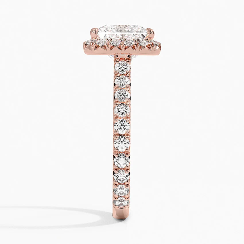2.80 Karat Prenses Halo Tasarım Tektaş Laboratuvar Pırlanta Yüzük 18k -Ornara - Bold Diamonds