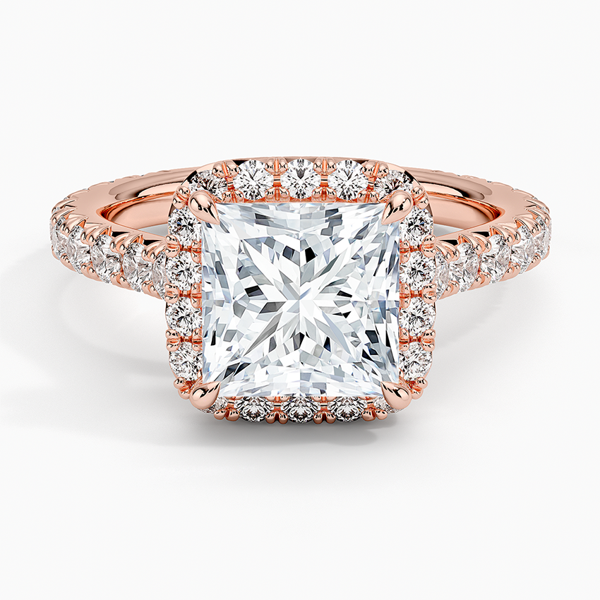 2.80 Karat Prenses Halo Tasarım Tektaş Laboratuvar Pırlanta Yüzük 18k -Ornara - Bold Diamonds