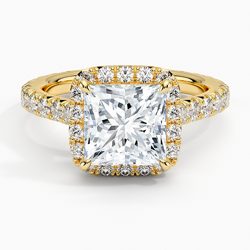 2.80 Karat Prenses Halo Tasarım Tektaş Laboratuvar Pırlanta Yüzük 18k -Ornara - Bold Diamonds