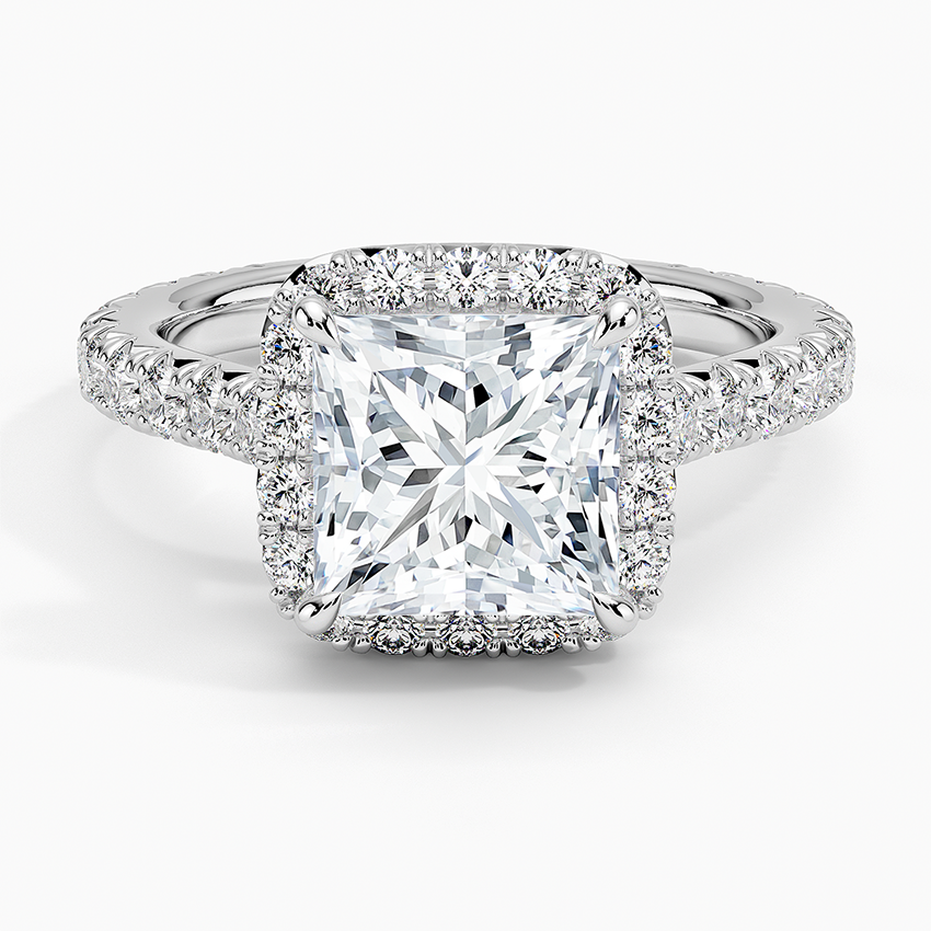 2.80 Karat Prenses Halo Tasarım Tektaş Laboratuvar Pırlanta Yüzük 18k -Ornara - Bold Diamonds