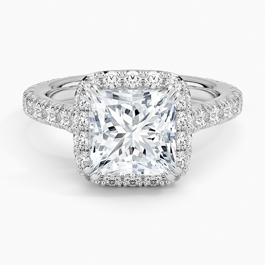 2,80 Karat Prenses Halo Tasarım Tektaş Laboratuvar Pırlanta Yüzük 18K - Stellara - Bold Diamonds