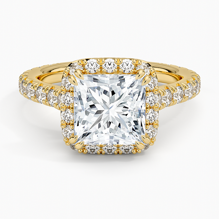 2,80 Karat Prenses Halo Tasarım Tektaş Laboratuvar Pırlanta Yüzük 18K - Stellara - Bold Diamonds