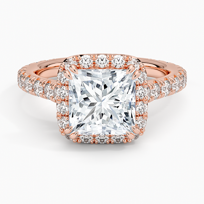 2,80 Karat Prenses Halo Tasarım Tektaş Laboratuvar Pırlanta Yüzük 18K - Stellara - Bold Diamonds