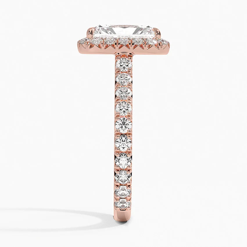 2.80 Karat Radiant Halo Tasarım Tektaş Laboratuvar Pırlanta Yüzük 18k -Ornara - Bold Diamonds