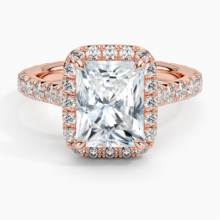 2.80 Karat Radiant Halo Tasarım Tektaş Laboratuvar Pırlanta Yüzük 18k -Ornara - Bold Diamonds
