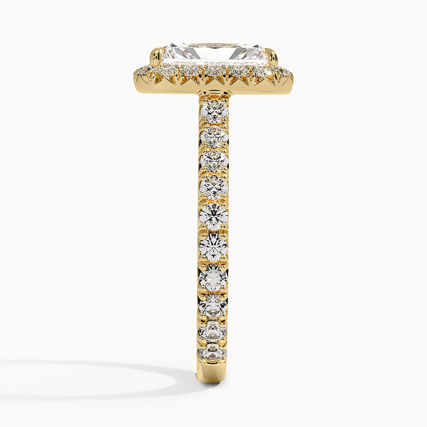 2.80 Karat Radiant Halo Tasarım Tektaş Laboratuvar Pırlanta Yüzük 18k -Ornara - Bold Diamonds