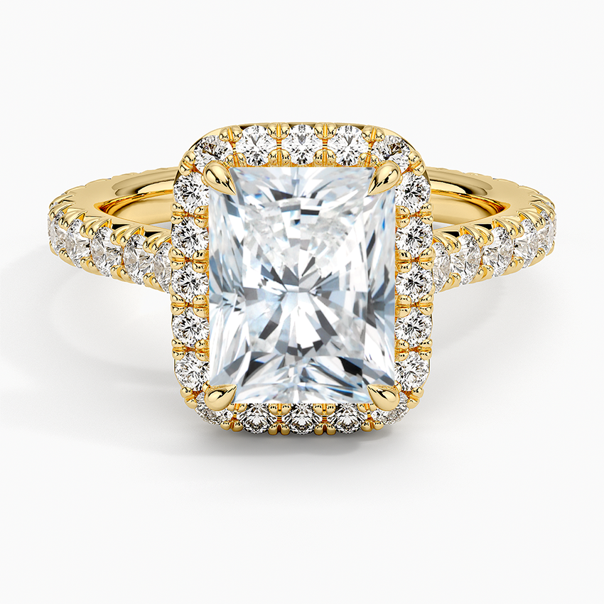 2.80 Karat Radiant Halo Tasarım Tektaş Laboratuvar Pırlanta Yüzük 18k -Ornara - Bold Diamonds